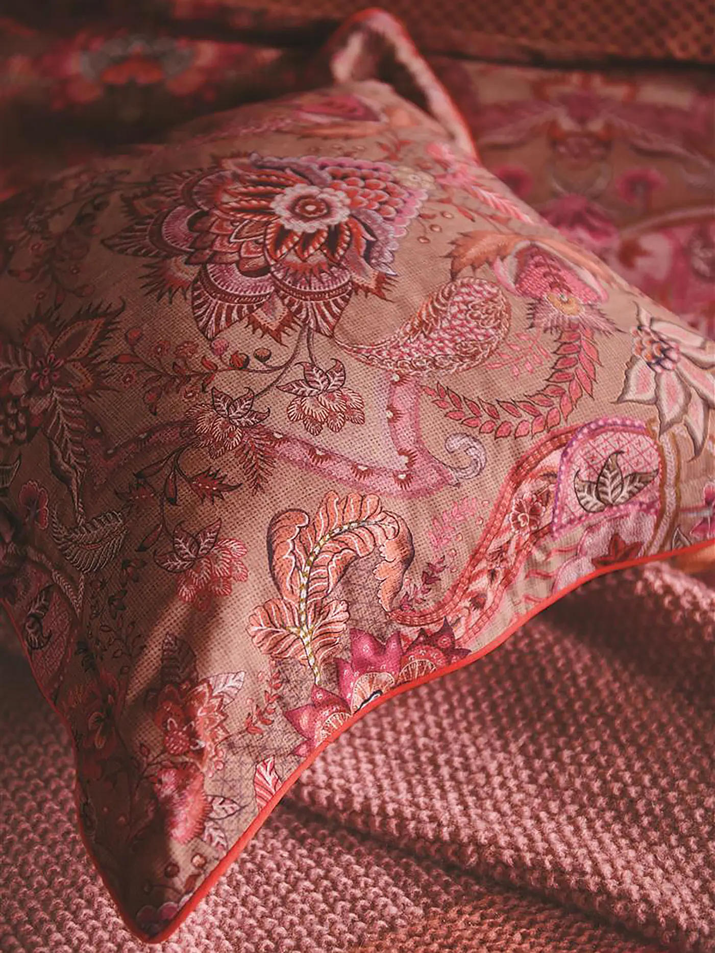 PIP STUDIO | Zierkissen gefüllt 45x45cm KYOTO NIGHTS green | rosa